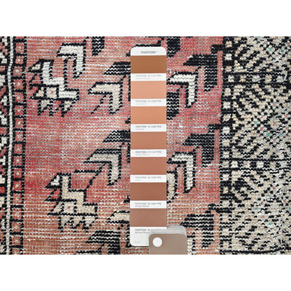 Overdyed & Vintage Wool Hand Knotted Rug Brown Ivory 3.7X5.11 -O085974