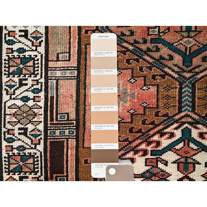 Overdyed & Vintage Wool Hand Knotted Rug Brown Brown 3.5X10.2 -O085988