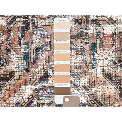 Overdyed & Vintage Wool Hand Knotted Rug Brown Beige 2.8X10.0 -O086012
