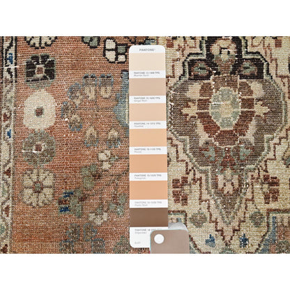 Overdyed & Vintage Wool Hand Knotted Rug Brown Blue 3.0X9.5 -O086017