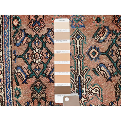 Overdyed & Vintage Wool Hand Knotted Rug Brown Ivory 3.4X10.1 -O086020