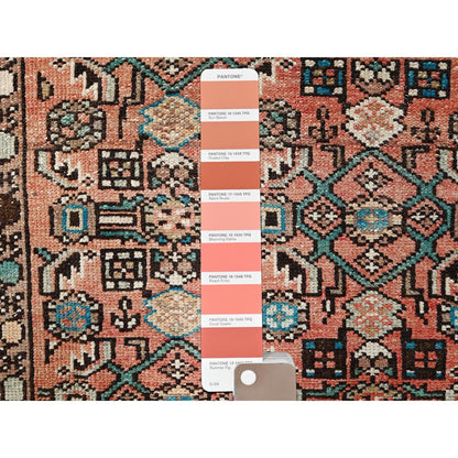 Overdyed & Vintage Wool Hand Knotted Rug Red Ivory 3.0X9.9 -O086033