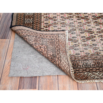 Overdyed & Vintage Wool Hand Knotted Rug Orange Brown 4.5X6.3 -O086050