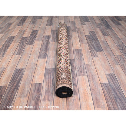 Overdyed & Vintage Wool Hand Knotted Rug Orange Brown 4.5X6.3 -O086050