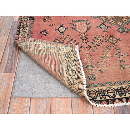 Overdyed & Vintage Wool Hand Knotted Rug Pink 4.10x5.10 -O086052