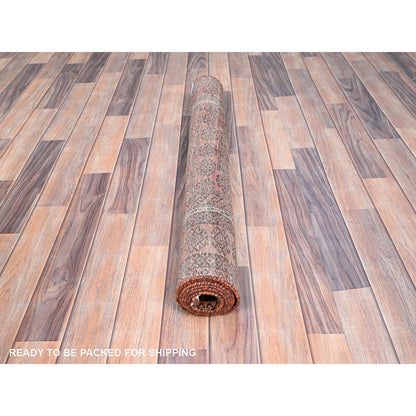 Overdyed & Vintage Wool Hand Knotted Rug Brown Brown 3.0X6.7 -O086063