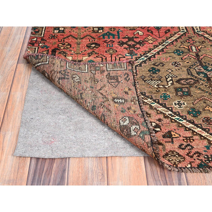 Overdyed & Vintage Wool Hand Knotted Rug Brown No Border 3.11X6.1 -O086067