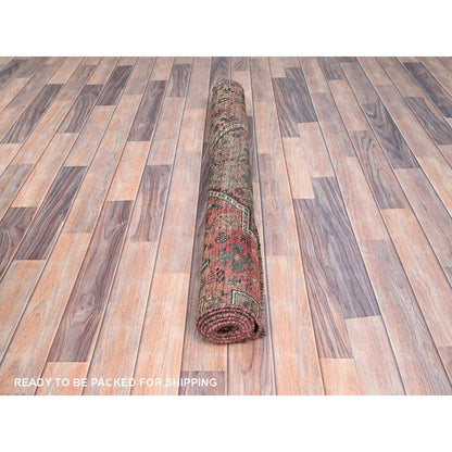 Overdyed & Vintage Wool Hand Knotted Rug Brown No Border 3.11X6.1 -O086067