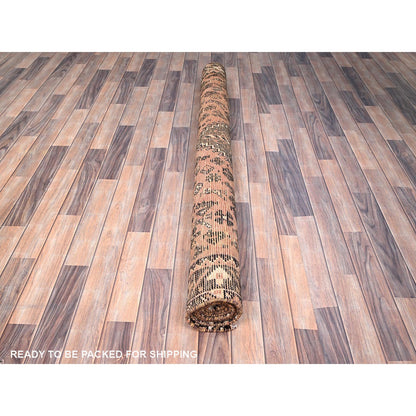 Overdyed & Vintage Wool Hand Knotted Rug Brown Brown 5.8X8.7 -O086088