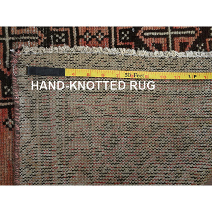 Overdyed & Vintage Wool Hand Knotted Rug Orange 3.9x6.0 -O0860