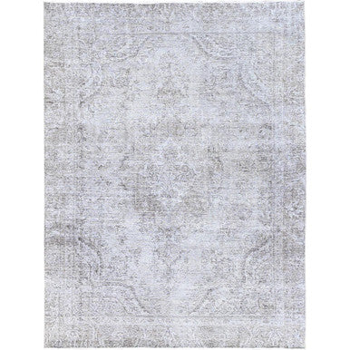 Overdyed & Vintage Wool Hand Knotted Rug Grey Gray 7.5X9.11 -O086101