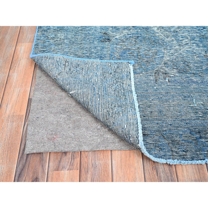Overdyed & Vintage Wool Hand Knotted Rug Blue Blue 8.1X11.2 -O086108
