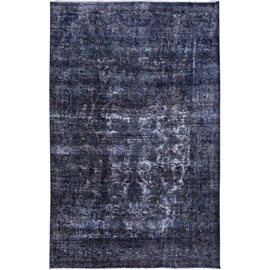 Overdyed & Vintage Wool Hand Knotted Rug Blue Blue 6.5X10.3 -O086110