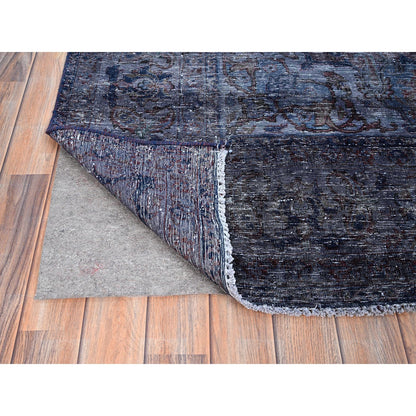 Overdyed & Vintage Wool Hand Knotted Rug Blue Blue 6.5X10.3 -O086110