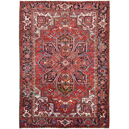 Heriz Wool Hand Knotted Rug Red Blue 7.2X9.10 -O086138