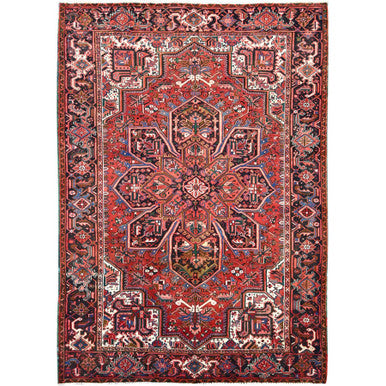 Heriz Wool Hand Knotted Rug Red Blue 7.2X9.10 -O086138