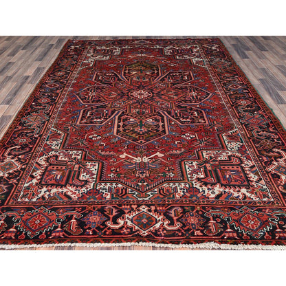 Heriz Wool Hand Knotted Rug Red Blue 7.2X9.10 -O086138