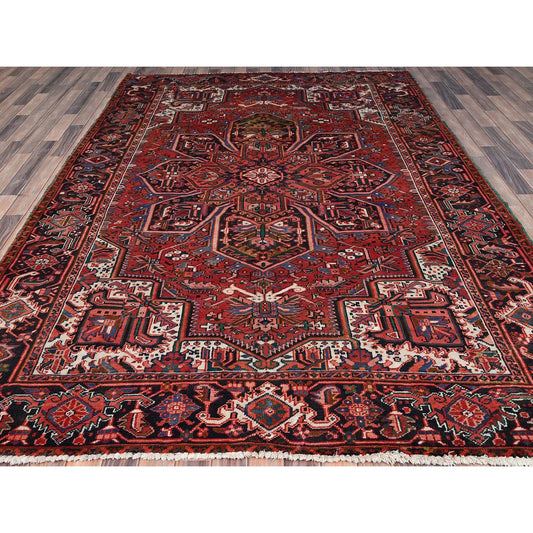 Heriz Wool Hand Knotted Rug Red Blue 7.2X9.10 -O086138