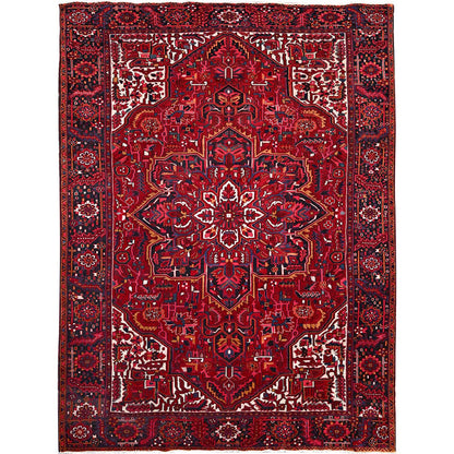 Heriz Wool Hand Knotted Rug Red Black 9.7X12.6 -O086143