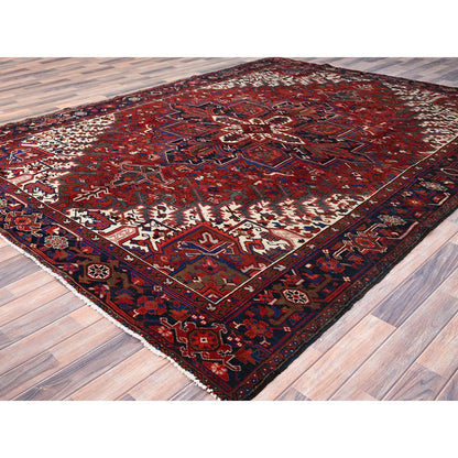 Heriz Wool Hand Knotted Rug Red Blue 8.4X11.1 -O086145