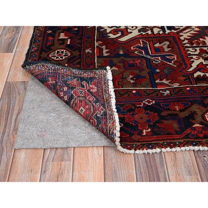 Heriz Wool Hand Knotted Rug Red Blue 8.4X11.1 -O086145