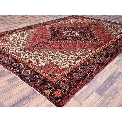 Heriz Wool Hand Knotted Rug Red Black 8.3X11.11 -O086147