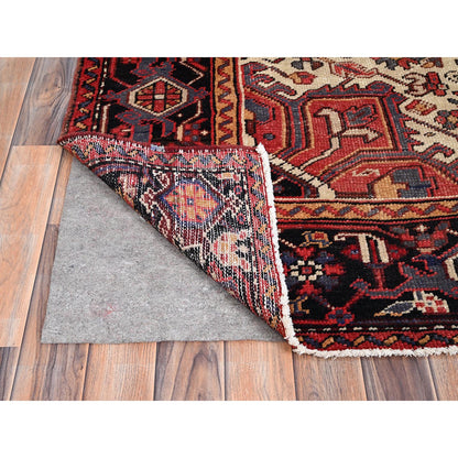 Heriz Wool Hand Knotted Rug Red Black 8.3X11.11 -O086147