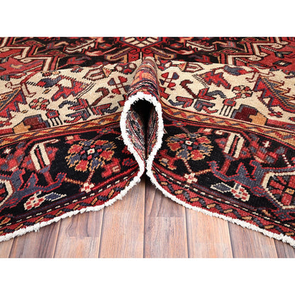Heriz Wool Hand Knotted Rug Red Black 8.3X11.11 -O086147
