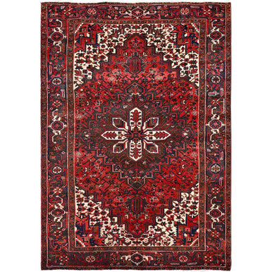Traditional Wool Hand Knotted Rug Red 6.8X9.5  -O086153