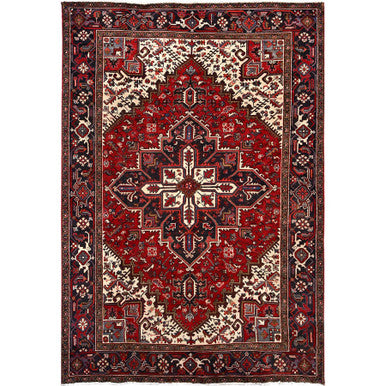 Traditional Wool Hand Knotted Rug Red 6.9X9.6  -O086154