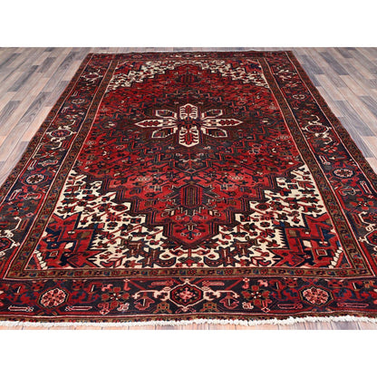 Traditional Wool Hand Knotted Rug Red 6.9X9.6  -O086154