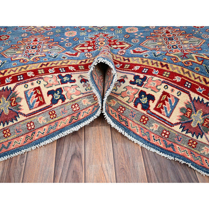 Kazak Wool Hand Knotted Rug Blue Beige 8.0X10.3 -O086159