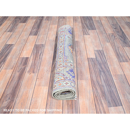 Kazak Wool Hand Knotted Rug Grey Gray 2.9X4.4 -O086170
