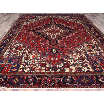 Heriz Wool Hand Knotted Rug Red Blue 8.11X11.3 -O086177