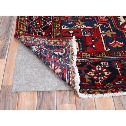 Heriz Wool Hand Knotted Rug Red Blue 8.11X11.3 -O086177