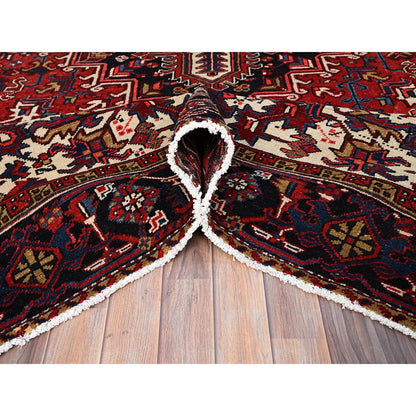 Heriz Wool Hand Knotted Rug Red Blue 8.11X11.3 -O086177