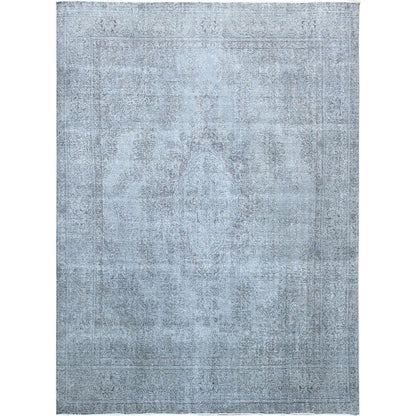 Overdyed & Vintage Wool Hand Knotted Rug Grey Gray 9.5X12.0 -O086189