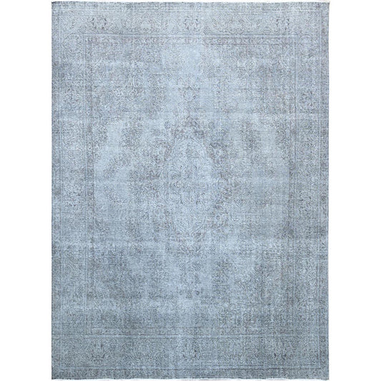 Overdyed & Vintage Wool Hand Knotted Rug Grey Gray 9.5X12.0 -O086189