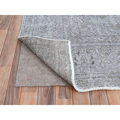 Overdyed & Vintage Wool Hand Knotted Rug Grey Gray 9.5X12.0 -O086189