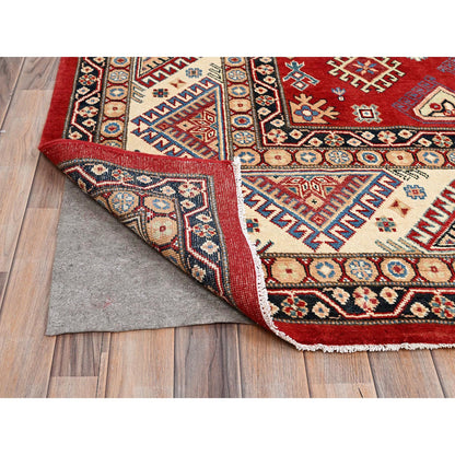 Kazak Wool Hand Knotted Rug Red Ivory 10.1X13.9 -O086207