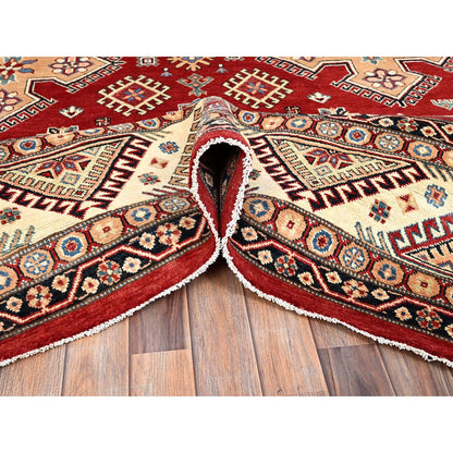 Kazak Wool Hand Knotted Rug Red Ivory 10.1X13.9 -O086207