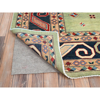 Kazak Wool Hand Knotted Rug Green Blue 9.1X11.10 -O086211