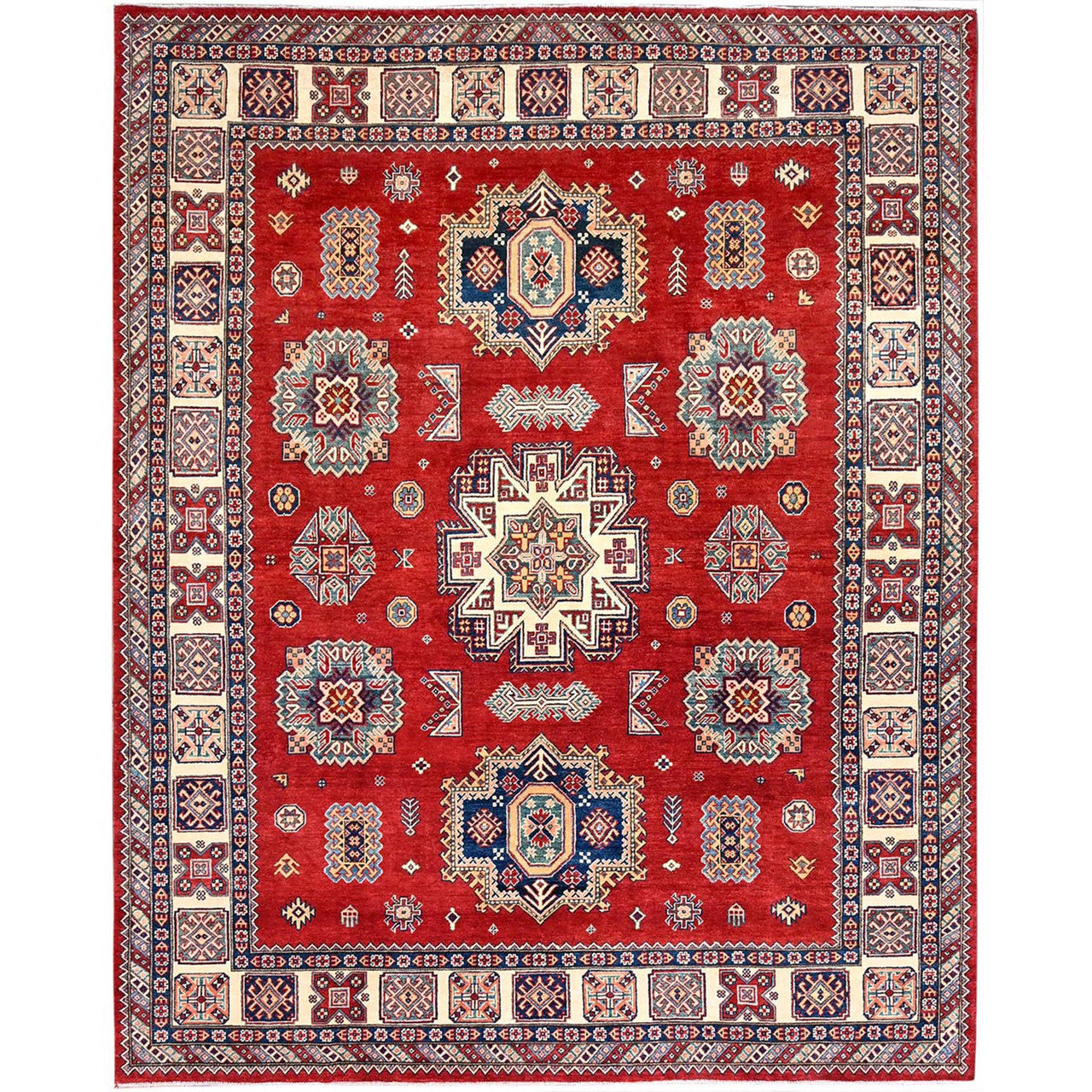 Red 8'2" x 10'0" Kazak Hand knotted Wool Rug - Sku: O086216