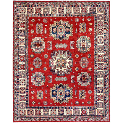 Kazak Wool Hand Knotted Rug Red Ivory 8.2X10.0 -O086216