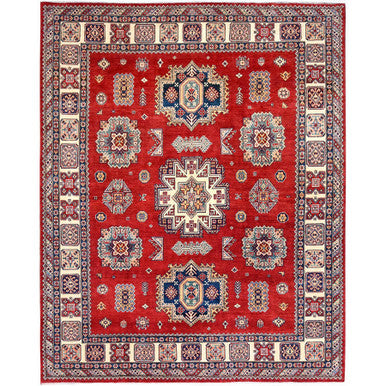 Kazak Wool Hand Knotted Rug Red Ivory 8.2X10.0 -O086216