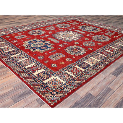 Kazak Wool Hand Knotted Rug Red Ivory 8.2X10.0 -O086216