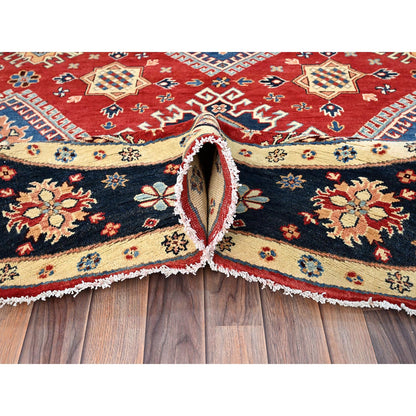 Kazak Wool Hand Knotted Rug Red Blue 7.9X7.10 -O086217