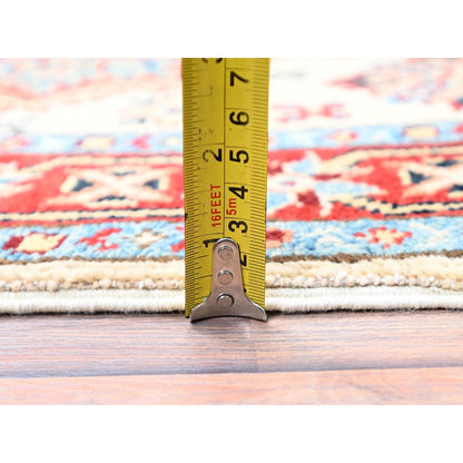 Kazak Wool Hand Knotted Rug Ivory Red 2.1X3.1 -O086222