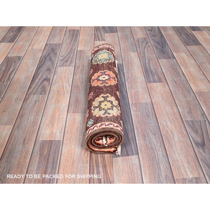 Kazak Wool Hand Knotted Rug Brown Ivory 2.0X2.10 -O086241