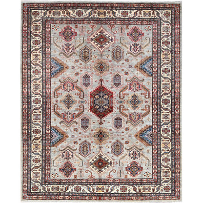 Kazak Wool Hand Knotted Rug Ivory Beige 7.11X9.10 -O086261